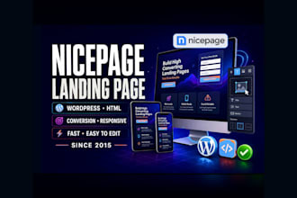 design a landing page with nicepage or elementor