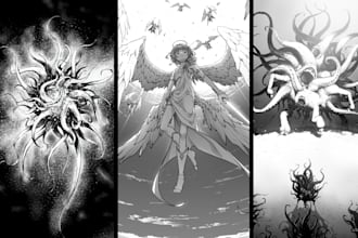 draw any illustration in manga art style