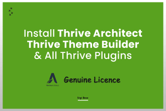 install thrive architect, thrive theme builder, plugins with agency license