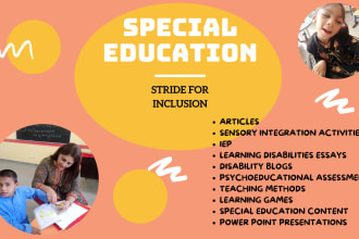 write special education related tasks and do online teaching