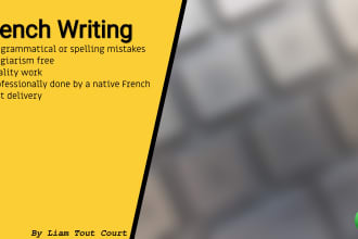 write a text in a perfect french