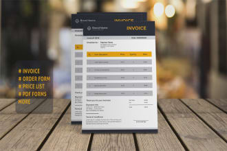 make invoice order form or price list design for your business