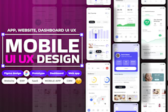 design mobile app website, dashboard UI UX figma prototype