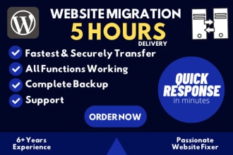 migrate wordpress or HTML website in 5 hours