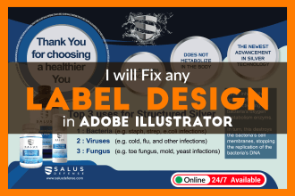 recreate, modify, fix label design, print ready vector label adobe illustrator