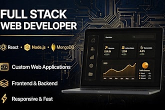 be full stack web developer for custom website development in react node