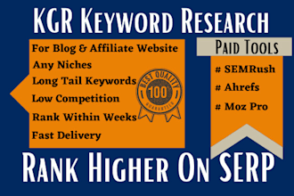 do kgr keyword research for your blog or affiliate sites