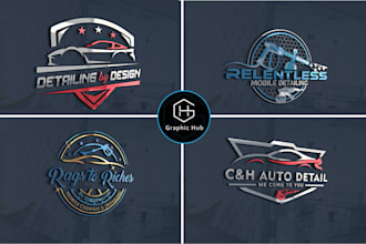 design 2d,3d auto detailing auto mobile car wash logo design