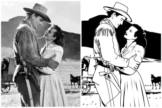 create black and white high detailed vector