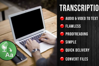 transcribe audios, youtube videos, podcasts, interviews in english