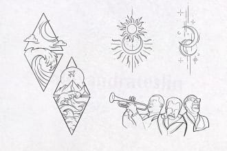 do your minimalist tattoo design in my art style