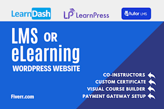 create wordpress elearning or lms website for online course
