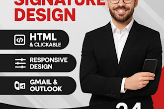 make clickable HTML email signature for gmail, outlook etc