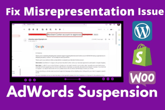 fix merchant center suspension, misrepresentation issues and fix google adwords
