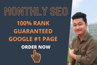 monthly SEO rank  first page google service with backlinks