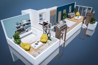 design floor plan 3d modeling, rendering house, office