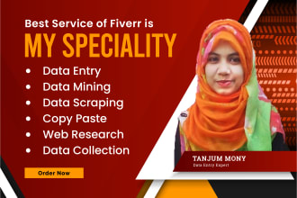 data entry, web research, copy paste, email list building, virtual assistant