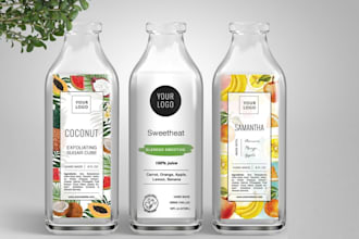 design product label and juice label