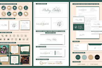 design cosmetics, photography, and beauty logo with branding kit