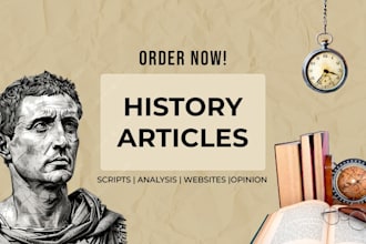 write articles and scripts about history and geography