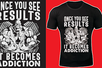 do design a custom gym fitness workout t shirt sport for you