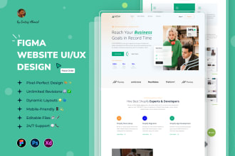 design figma landing page, website template, website mockup, and figma website