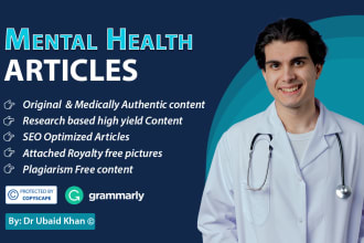 write mental health and psychiatry articles and blogs as a doctor