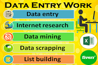 be your data entry clerk, data scraper, internet researcher