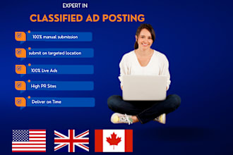 post classified ad posting on UK,USA,canda, high PR ad sites