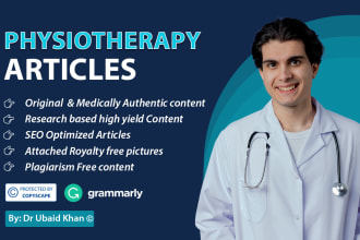 write sports medicine and physiotherapy articles and blogs as a doctor