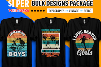 provide retro vintage t shirt design for your pod business