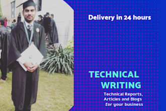 write technical articles, blogs and reports