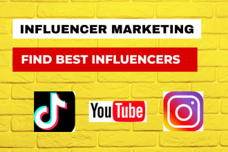 find instagram tiktok and youtube influencers for influence marketing