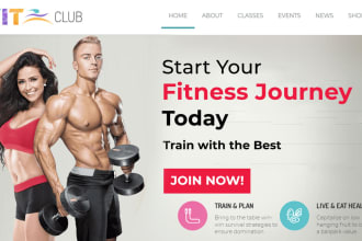 design personal fitness trainer, workout, gym website