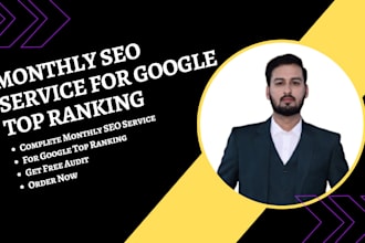 provide complete monthly SEO service for google top ranking