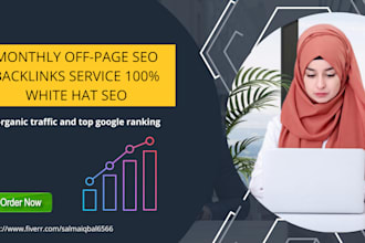 provide monthly offpage SEO backlinks service