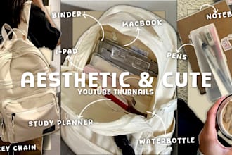 design a aesthetic and cute thumbnails within 8 hrs