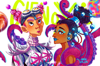 make a couple portrait illustration