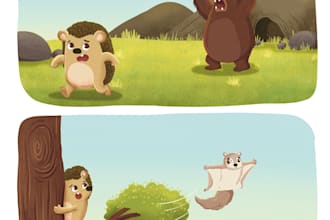 create cute animal illustration for children book