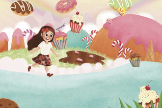 create children book illustration with my unique style
