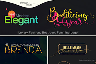 design a luxury fashion boutique and feminine logo