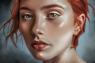 do realistic portrait drawing, pet illustration oil painting