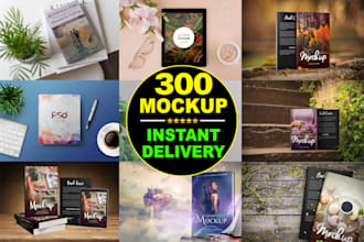 create book mockup or 3d book cover mockup in 2 hours