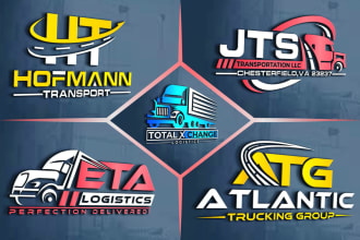 design unique transport logistics and trucking logo