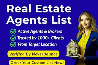 provide real estate agents, realtors emails, and contacts