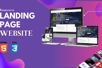 design responsive landing page or single page website