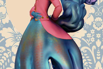 do a stylized 3d render of a character