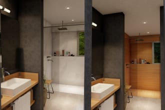 design your interior bathroom with rendering
