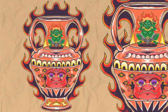 create awesome hand drawn illustration vintage style