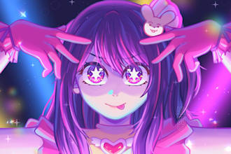 draw anime style art for you
